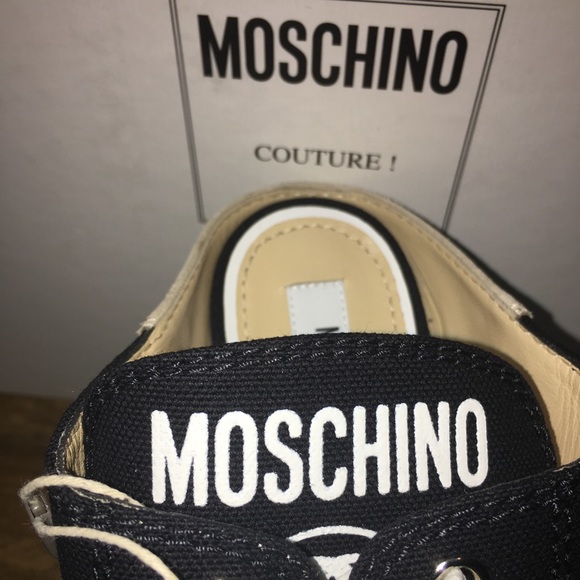 New Moschino Jute Heel Platform Sneaker Mules - Picture 6 of 8